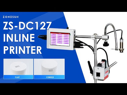 ZONESUN Inkjet Printer Date Coding Machine 12.7mm Code Production Line ZS-DC127