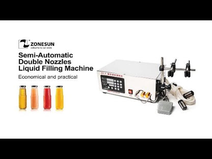 ZONESUN 5-3500ml Semi-automatic 2 Heads Diaphragm Pump Liquid Filling Machine