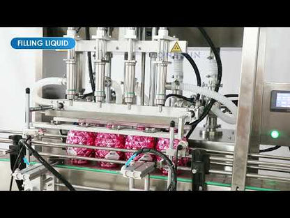 ZONESUN ZS-FAL180A9 Customized 4 Nozzles Paste Liquid Filling and Irregular Bottle Caps Capping Machine Production Line