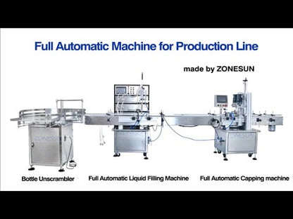 ZONESUN Small Automatic 4 Nozzles Liquid Filling Capping Machine With Bottle Unscrambler