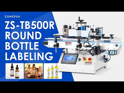 ZONESUN ZS-TB500R Round Bottle Label Applicator Desktop Labeling Machine