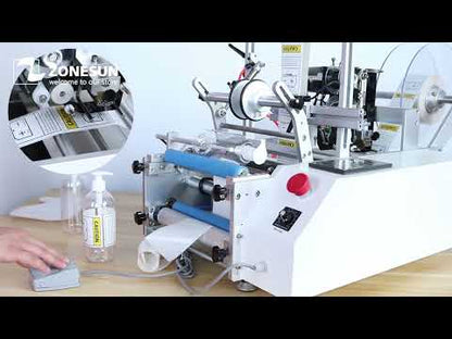 ZONESUN ZS-TB190 Semi-automatic Double Side Round Bottle Labeling Machine With Date Coder