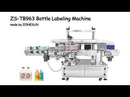 ZONESUN ZS-TB963 Double Side Round Square Bottle Labeling Machine For Normal Transparent Label