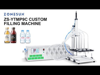 ZONESUN ZS-YTMP9C Pneumatic 9 Diving Nozzles Magnetic Pump Liquid Filling Machine