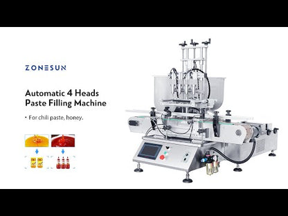 ZONESUN ZS-DTGT4T Pneumatic 4 Nozzles Paste Liquid Filling Machine