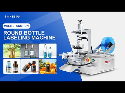 ZONESUN ZS-TB101 Slideway Single/Double Side Round Bottle Labeling Machine with Unloading Slide