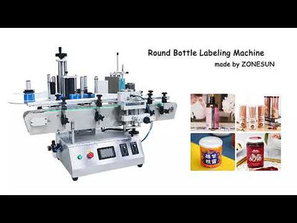 ZONESUN ZS-TB500A Double Sides Round Bottle Positioning and Labeling Machine With Date Coder