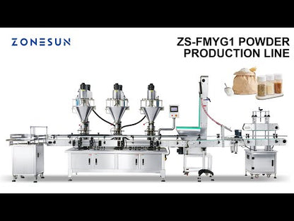 ZONESUN ZS-FM4A Automatic 3 Heads Servo Motor Auger Powder Filling Machine