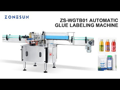 ZONESUN ZS-WGTB01 Automatic Round Bottle Glue Labeling Machine