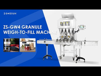 ZONESUN ZS-GW4 Automatic 4 Heads Granule Weighing Filling Machine