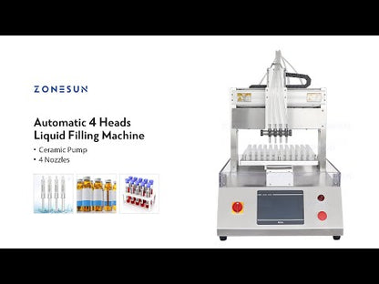 ZONESUN ZS-XYZ4 4 Nozzles Ceramic Plunger Pump Liquid Filling Machine