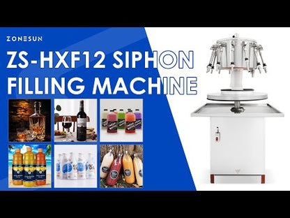 ZONESUN ZS-HXF12 Automatic Rotary Wine Filling Machine Siphon Filler