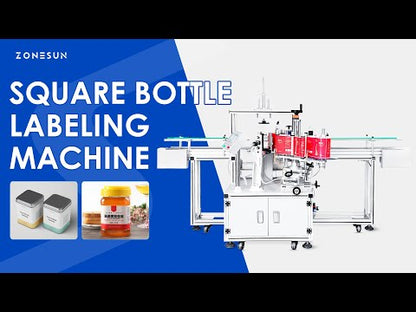 ZONESUN ZS-SL25 Automatic Square Bottle Labeling Machine Jar Cans Labeler