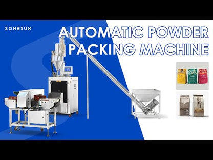 ZONESUN Automatic Powder Packing Machine Auger Filler with Metal Detector ZS-PFSL1