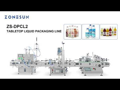 ZONESUN ZS-DPCL2/ZS-FAL180D5 Custom Liquid Filling Capping Round Bottle Labeling Production Line