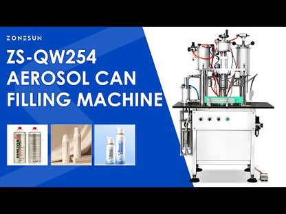 ZONESUN ZS-QW254 Aerosol Aluminum Can Liquid Filling and Sealing Machine