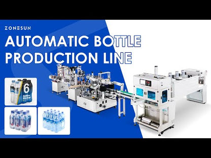 ZONESUN ZS-FAL180Z7 Automatic Liquid Filling Capping Labeling Wrapping Shrinking Production Line