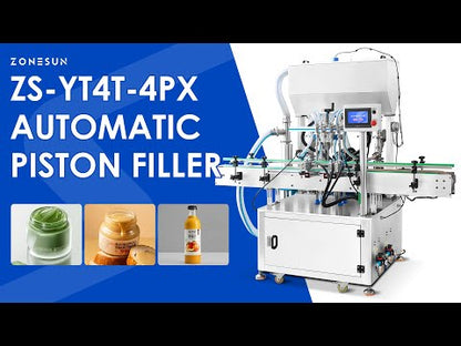 ZONESUN ZS-YT4T-4PX Servo Piston Automatic Paste Filling Machine