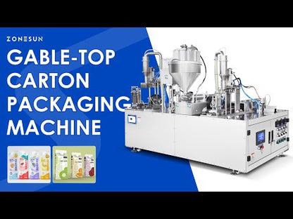 ZONESUN Gable Top Packaging Machine Liquid  Filling Equipment ZS-GTC1000