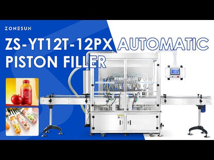 ZONESUN ZS-YT12T-12PX Automatic Piston Filler Thick Paste Filling Machine