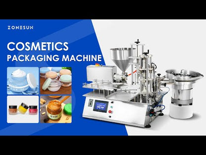 ZONESUN ZS-AFC19 Automatic Rotor Pump Thick Liquid Filling Capping Machine with Vibratory Feeder