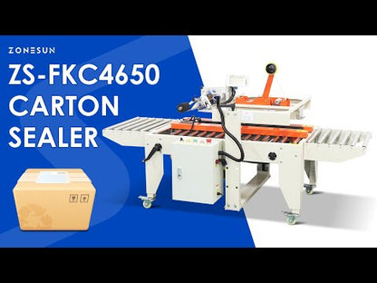 ZONESUN Automatic Carton Sealer Integrated Labeling Machine ZS-FKC4650