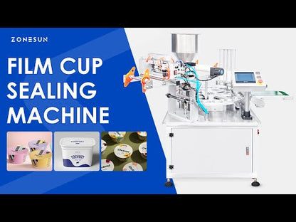 ZONESUN ZS-AFS1800 Film Cup Filling Sealing Machine For Yogurt Jelly Packaging