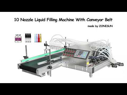 ZONESUN ZS-DTPP10B Desktop 10 Heads Peristaltic Pump Liquid Filling Machine With Conveyor