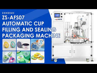 ZONESUN ZS-AFS07 Plastic Cup Piston Pump Liquid Paste Filling Sealing Machine