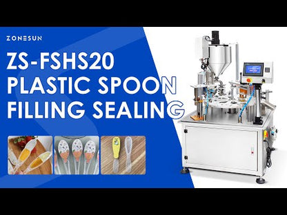 ZONESUN ZS-FSHS20 Honey Spoon Filling Sealing Machine Monoblock Packaging Machine