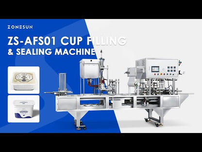 ZONESUN ZS-AFS01 Automatic 2 Nozzles Piston Pump Liquid Heating Filling Cup Sealing Machine