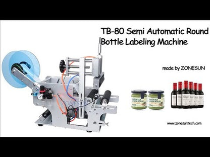 ZONESUN TB-80 Semi-automatic Round Bottle Labeling Machine