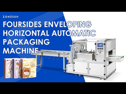 ZONESUN Horizontal Flow Wrapper Horizontal Form Fill Seal Machine 4 side Sealing Flow Pack Equipment ZS-DCF100