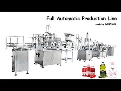 ZONESUN Custom 6 Heads Piston Liquid Filling Capping And Labeling Machine