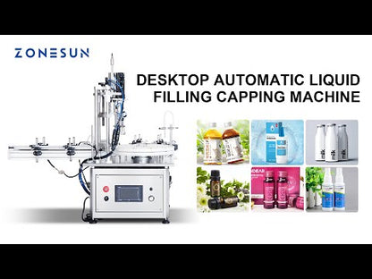 ZONESUN ZS-AFC1S Automatic Magnetic Pump Liquid Filling And Capping Machine with Turntable Conveyor