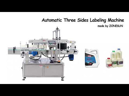 ZONESUN ZS-TB600T Automatic Vertical Type Three Side Square Labeling Machine