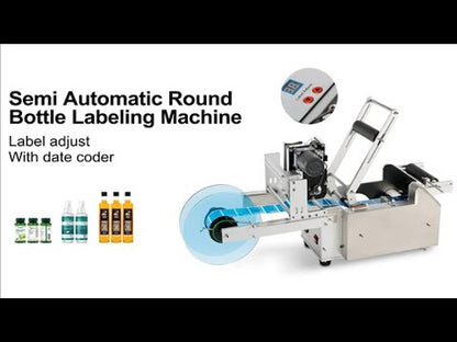 ZONESUN ZS-TB50D/T Semi Automatic Round Bottle Labeling Machine For Normal Transparent Label