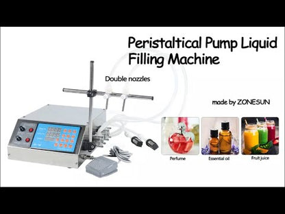 Máquina de llenado de líquidos con bomba peristáltica de 2 boquillas ZONESUN