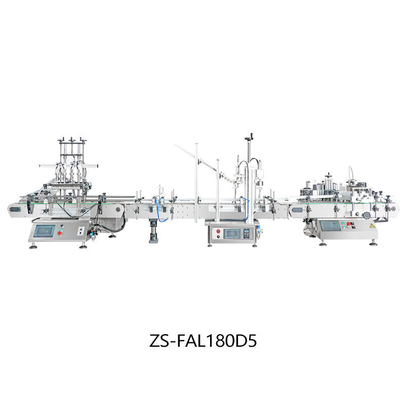 ZONESUN ZS-DPCL2/ZS-FAL180D5 Custom Liquid Filling Capping Round Bottle Labeling Production Line