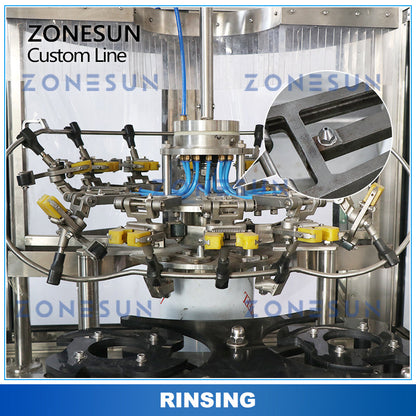 ZONESUN ZS-FALU Botella personalizada Enjuague Secado Llenado Tapado Etiquetado Línea de producción 