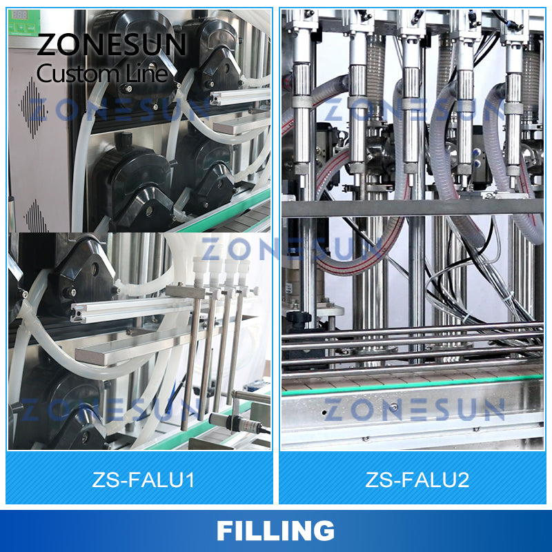 ZONESUN ZS-FALU Botella personalizada Enjuague Secado Llenado Tapado Etiquetado Línea de producción 