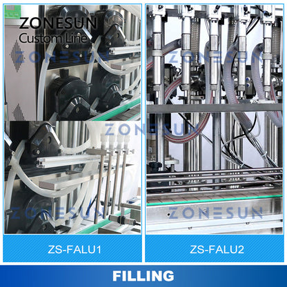 ZONESUN ZS-FALU Custom Bottle Rinsing Drying Filling Capping Labeling Production Line