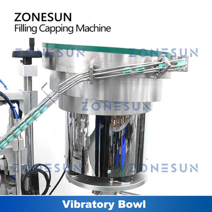 ZONESUN ZS-XBFC25S Automatic Ceramic Pump Liquid Filling Capping Machine with Feeder