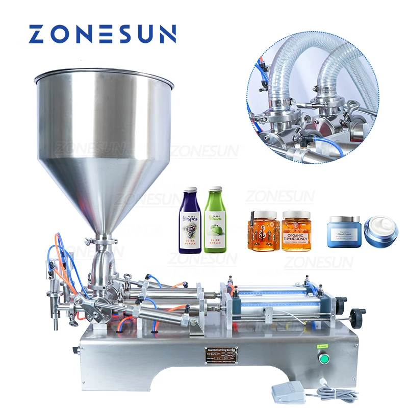 ZONESUN ZS-GY2 Semi-automatic Pneumatic 2 Nozzles Paste Liquid Filling Machine