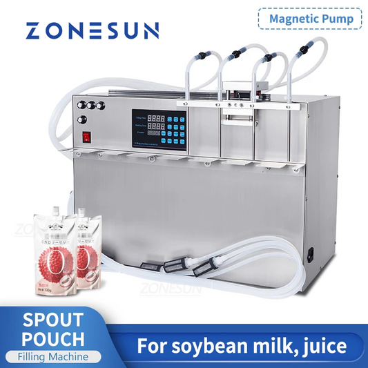 ZONESUN ZS-MPSP4 4 Nozzles Spout Pouch Liquid Filling Machine