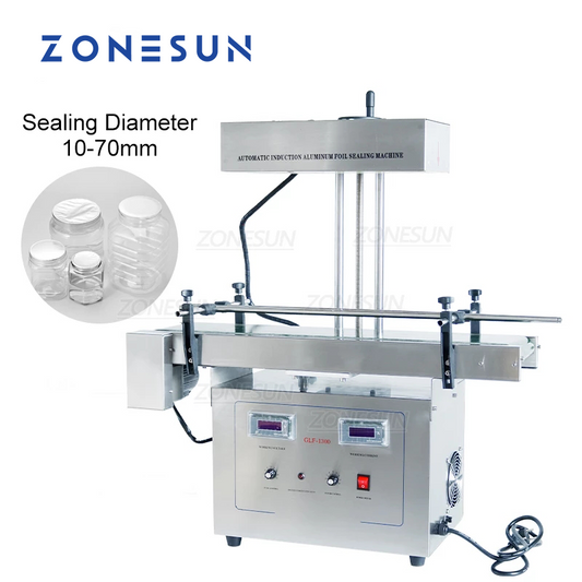 ZONESUN ZS-FK1300 10-70mm Máquina automática de sellado de papel de aluminio por inducción de alta velocidad