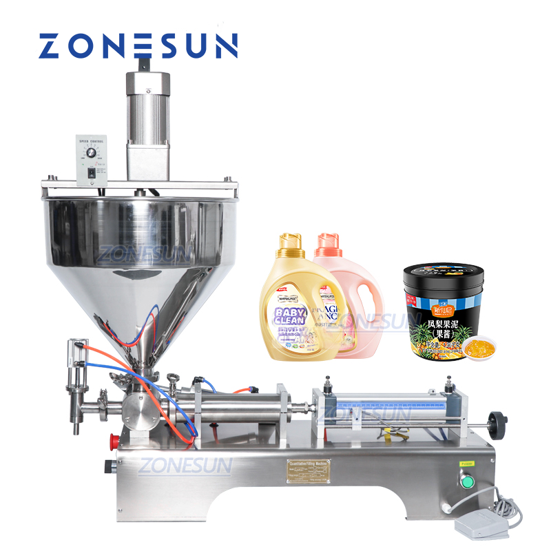 ZONESUN Pneumatic Paste Filling Machine With Mixer