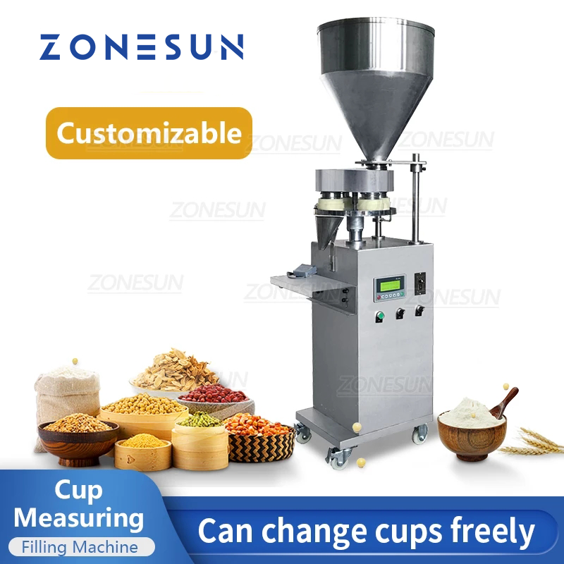 ZONESUN ZS-FM30C Máquina de llenado de polvo de gránulos de medición de taza de 30L