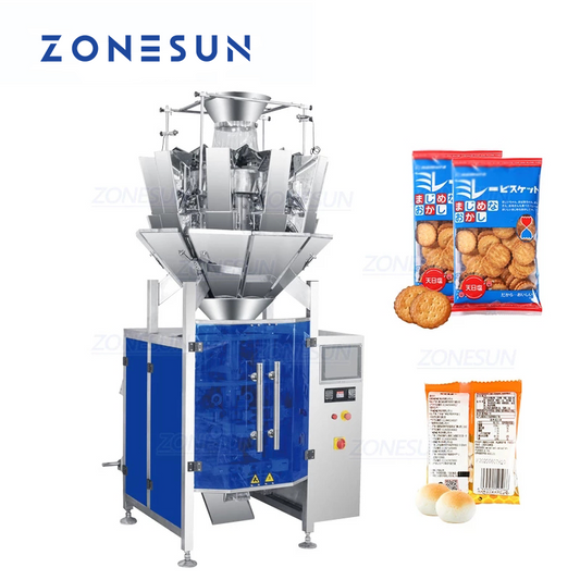 ZONESUN ZS-GFKL420 Máquina de llenado y sellado con pesaje de gránulos de 10 cabezales 