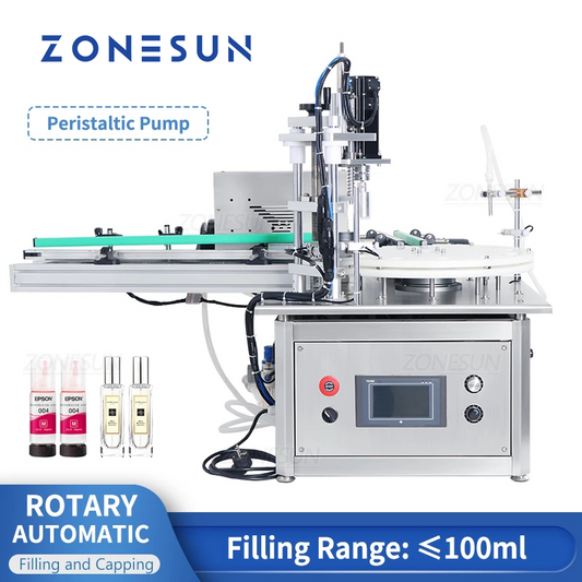 ZONESUN ZS-AFC1T Automatic Rotary Liquid Peristaltic Pump Filling and Capping Machine